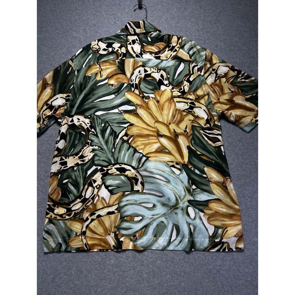 H&M Shirt, Men's Size Medium , Green Yellow Black Brown, Hawaiian Button Up - Picture 8 of 9